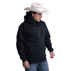 Moletom Masculino Texas Farm Modelo Canguru Preto Ref: MT087
