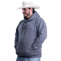 Moletom Masculino Texas Farm Plus Size Bolso Canguru Cinza Chumbo Ref: MT087