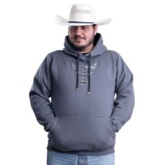 Moletom Masculino Texas Farm Plus Size Bolso Canguru Cinza Chumbo Ref: MT087