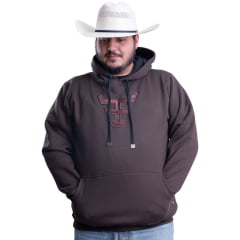 Moletom Masculino Texas Farm Plus Size Bolso Canguru Marrom Café Ref: MT087