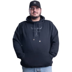 Moletom Masculino Texas Farm Plus Size Bolso Canguru Preto Ref: MT087