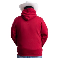 Moletom Masculino Texas Farm Plus Size Bolso Canguru Vermelho Bordô Logo Bege Ref: MT056