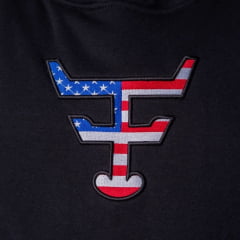Moletom Masculino Texas Farm Plus Size Modelo Canguru Capuz Preto Logo Bandeira E.U.A - Ref: MT087