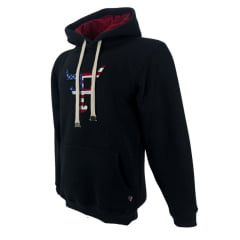 Moletom Masculino Texas Farm Preto Canguru Logo Bandeira USA R: MT087