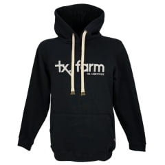 Moletom Masculino Texas Farm Preto Modelo Canguru Com Logo Em Branco Ref.MT036