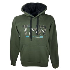 Moletom Masculino Texas Road Modelo Canguru Com Capuz Cor Verde Militar Com Estampa