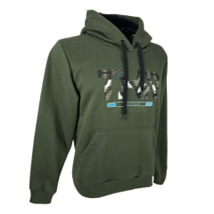 Moletom Masculino Texas Road Modelo Canguru Com Capuz Cor Verde Militar Com Estampa