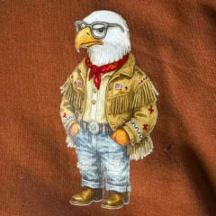 Moletom Masculino TXC Com Capuz Modelo Canguru Marrom Estampado Ref:3505