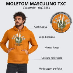 Moletom Masculino TXC Custom Capuz Caramelo Modelo Canguru Ref. 3454