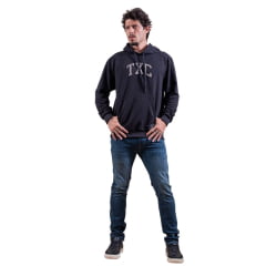 Moletom Masculino Txc Preto Com Capuz E Cordão Manga Longa - Ref. 3442