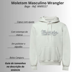 Moletom Masculino Wrangler Com Capuz Off White Com Estampa Ref:WM9557