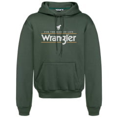 Moletom Masculino Wrangler Com Capuz Verde Musgo Com Estampa Ref:WM9553