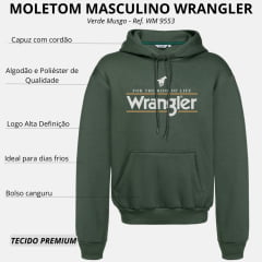 Moletom Masculino Wrangler Com Capuz Verde Musgo Com Estampa Ref:WM9553