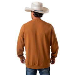 Moletom Unissex Texas Farm Gola Careca Texas Essence Caramelo/OFF White REF:0001