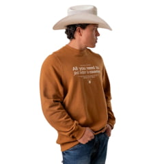 Moletom Unissex Texas Farm Gola Careca Texas Essence Caramelo/OFF White REF:0001