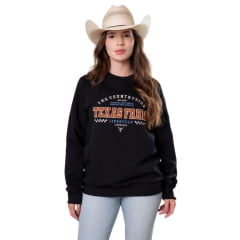 Moletom Unissex Texas Farm Preto Gola Careca Race Start Preto/Caramelo REF:MTC004