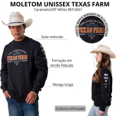 Moletom Unissex Texas Farm Preto Gola Careca Race Start Preto/Caramelo REF:MTC004