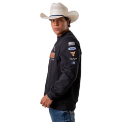 Moletom Unissex Texas Farm Preto Gola Careca Race Start Preto/Caramelo REF:MTC004