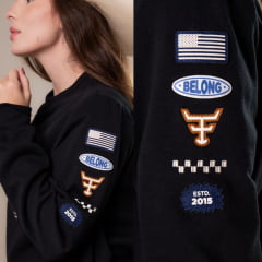 Moletom Unissex Texas Farm Preto Gola Careca Race Start Preto/Caramelo REF:MTC004