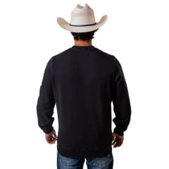 Moletom Unissex Texas Farm Preto Gola Careca Race Start Preto/Caramelo REF:MTC004