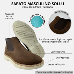 Sapato Masculino Sollu Couro Óleo Brown Solado Off White Linha Vegas Ref:39250
