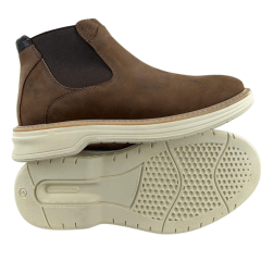 Sapato Masculino Sollu Couro Óleo Brown Solado Off White Linha Vegas Ref:39250
