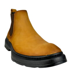 Botina Masculino Sollu Couro Óleo Brush Castor Solado Preto Ref:50840C