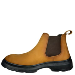 Botina Masculino Sollu Couro Óleo Brush Castor Solado Preto Ref:50840C