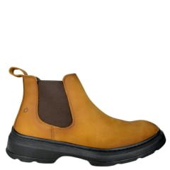 Botina Masculino Sollu Couro Óleo Brush Castor Solado Preto Ref:50840C