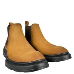 Botina Masculino Sollu Couro Óleo Brush Castor Solado Preto Ref:50840C