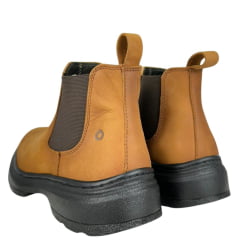 Botina Masculino Sollu Couro Óleo Brush Castor Solado Preto Ref:50840C