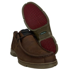 Sapato Destroyer Masculina Anatomic Gel Couro Rústico Conhaque Vacum Café Sola 360 Ambar Ref:7868