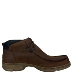 Sapato Destroyer Masculina Anatomic Gel Couro Rústico Conhaque Vacum Café Sola 360 Ambar Ref:7868