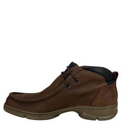 Sapato Destroyer Masculina Anatomic Gel Couro Rústico Conhaque Vacum Café Sola 360 Ambar Ref:7868