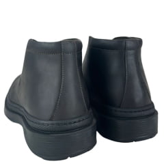 Sapato Masculino Anatomic Gel Couro Mustang Brown Café Com Cadarço Sola 360º Preta Ref:8044