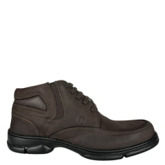 Sapato Masculino Anatomic Gel Couro Rústico T.Moro Furado Brown Sola 360º Ref 7897