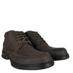 Sapato Masculino Anatomic Gel Couro Rústico T.Moro Furado Brown Sola 360º Ref 7897
