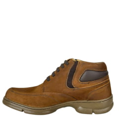 Sapato Masculino Anatomic Gel Couro Vintage Conhaque/Furado Brown Sola 360º Ambar Ref:7897