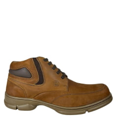 Sapato Masculino Anatomic Gel Couro Vintage Conhaque/Furado Brown Sola 360º Ambar Ref:7897