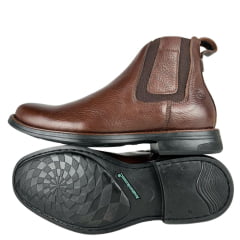 Sapato Masculino Anatomic Gel Floater Pinhão/Cost Café Sola Carpediem Anatomic Ref:3055