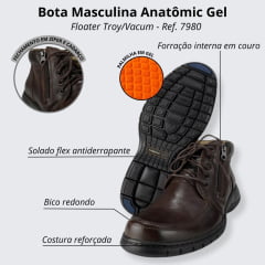Sapato Masculino Anatomic Gel Floater Troy/Vacum - Ref. 7980