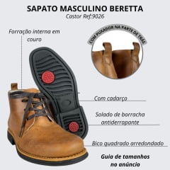 Sapato Masculino Beretta Fóssil Castor Solado Beretta Ref:9026