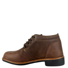 Sapato Masculino Estrella Campeira Super Confort Gel Couro Marrom Cadarço Solado Amazonas Ref:1730