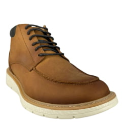 Sapato Masculino Sollu Couro Óleo Brush Castor Com Cadarço Solado Off White Ref:41790C