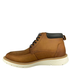 Sapato Masculino Sollu Couro Óleo Brush Castor Com Cadarço Solado Off White Ref:41790C