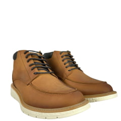 Sapato Masculino Sollu Couro Óleo Brush Castor Com Cadarço Solado Off White Ref:41790C