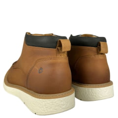 Sapato Masculino Sollu Couro Óleo Brush Castor Com Cadarço Solado Off White Ref:41790C