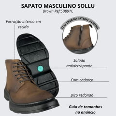 Sapato Masculino Sollu Oleo Brush Brow Montenegro Coturno Ref:50891 C