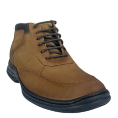 Sapato Masculino Sollu Selaria Stoned Argila Com Cadarço E Solado Preto Ref:9937 C