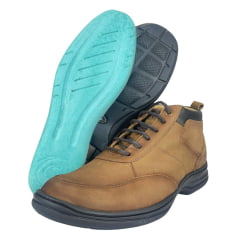 Sapato Masculino Sollu Selaria Stoned Argila Com Cadarço E Solado Preto Ref:9937 C